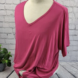 Pink tie front short sleeve blouse, XL
